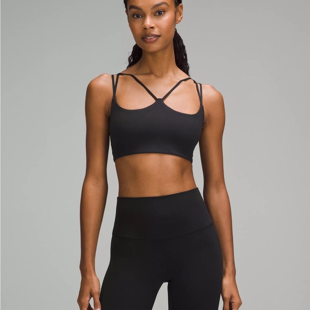 Lululemon Ribbed Nulu Strappy Yoga Bra in Black, Light Support, A/B Cup